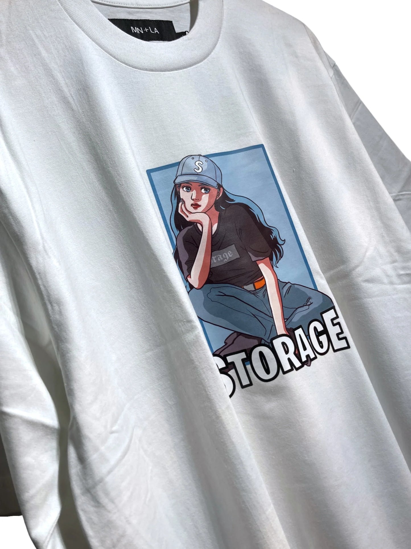 STORAGE 90's ANIME【BLUE HAIR GIRL】Tシャツ