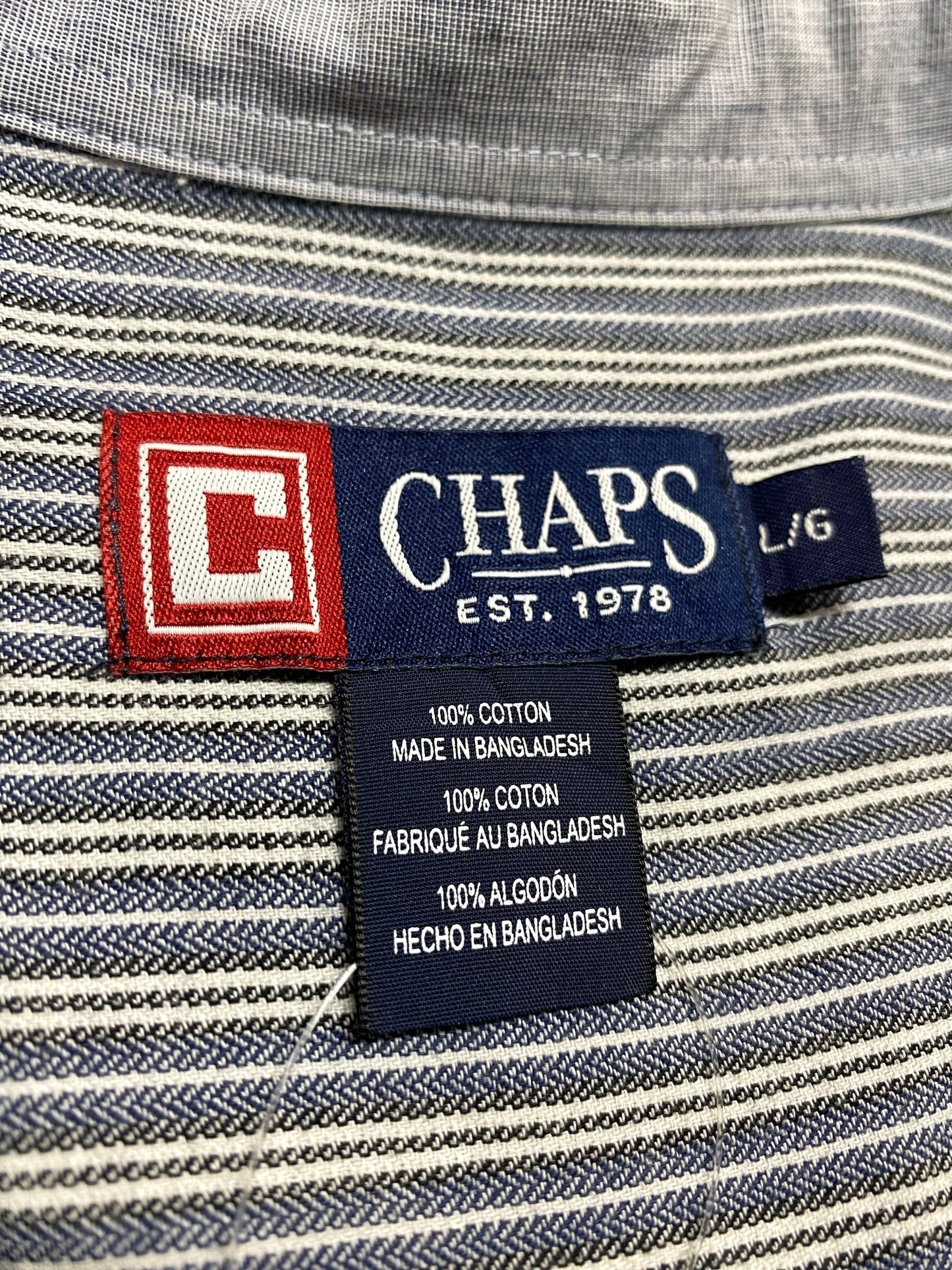 90s CHAPS チャップス 長袖シャツ ストライプシャツ