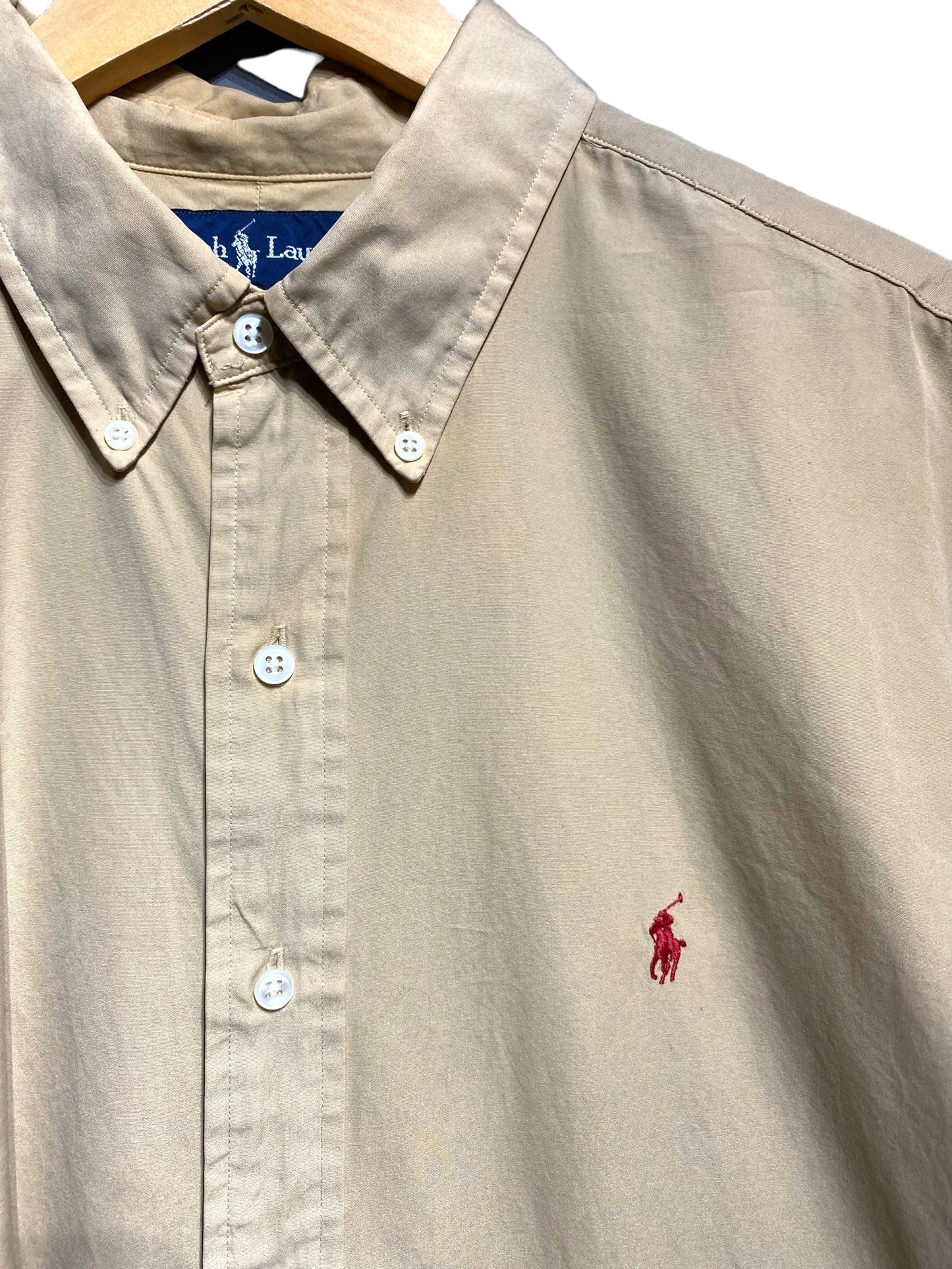 90s 90年代 Ralph Lauren ラルフローレン 半袖シャツ 無地シャツ