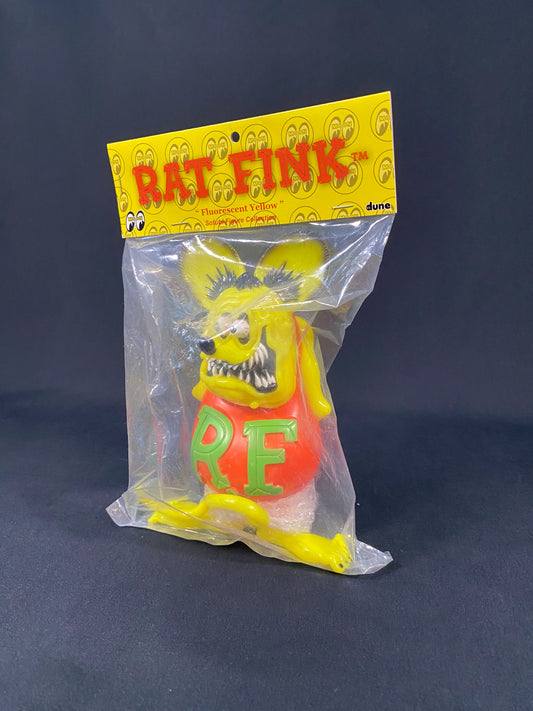 RAT FINK ラットフィンク フィギュア ソフビ Vinyl Doll フローレセントイエロー