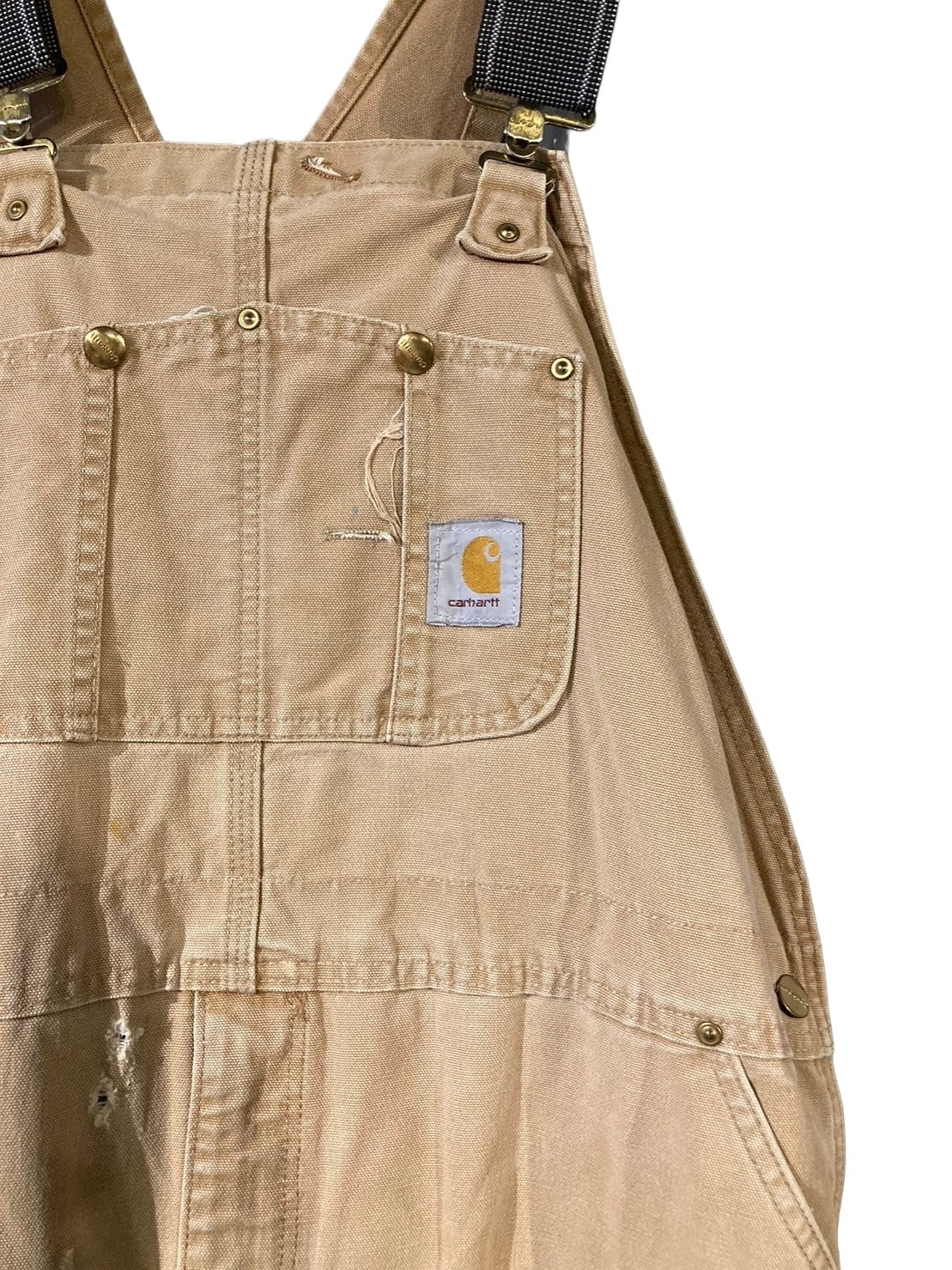 Carhartt カーハート オーバーオール ベージュ ダック地 ダブルニー