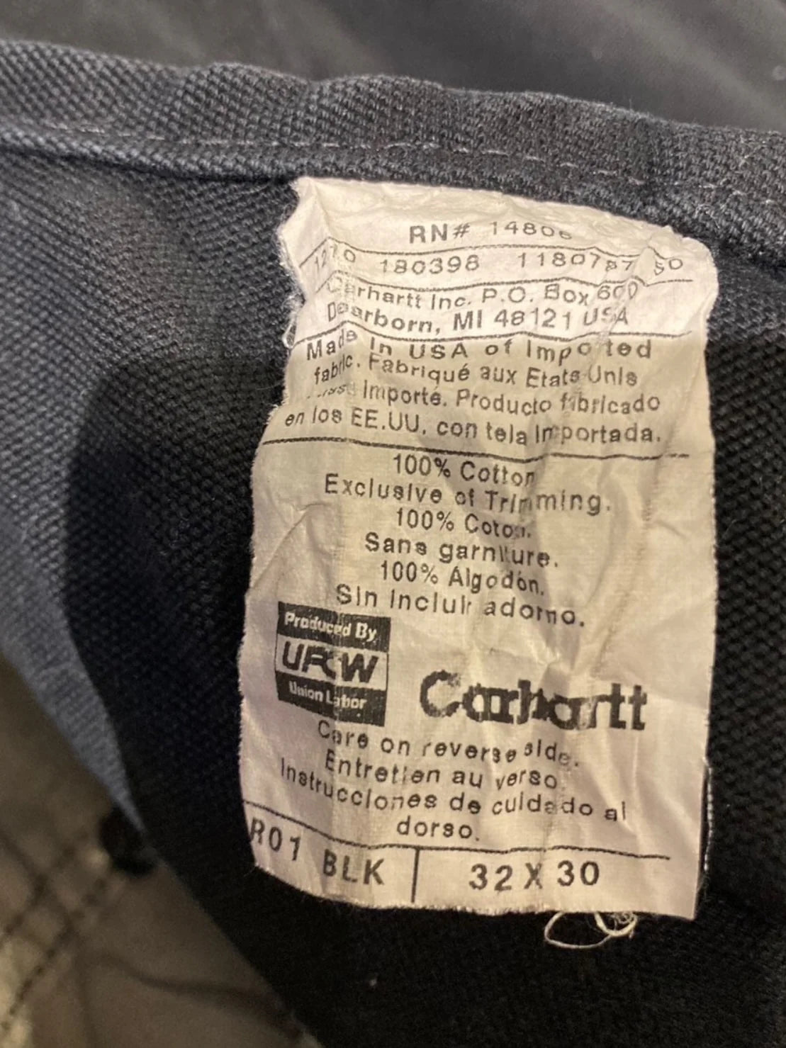 Carhartt カーハート オーバーオール ブラック ダック地 ダブルニー