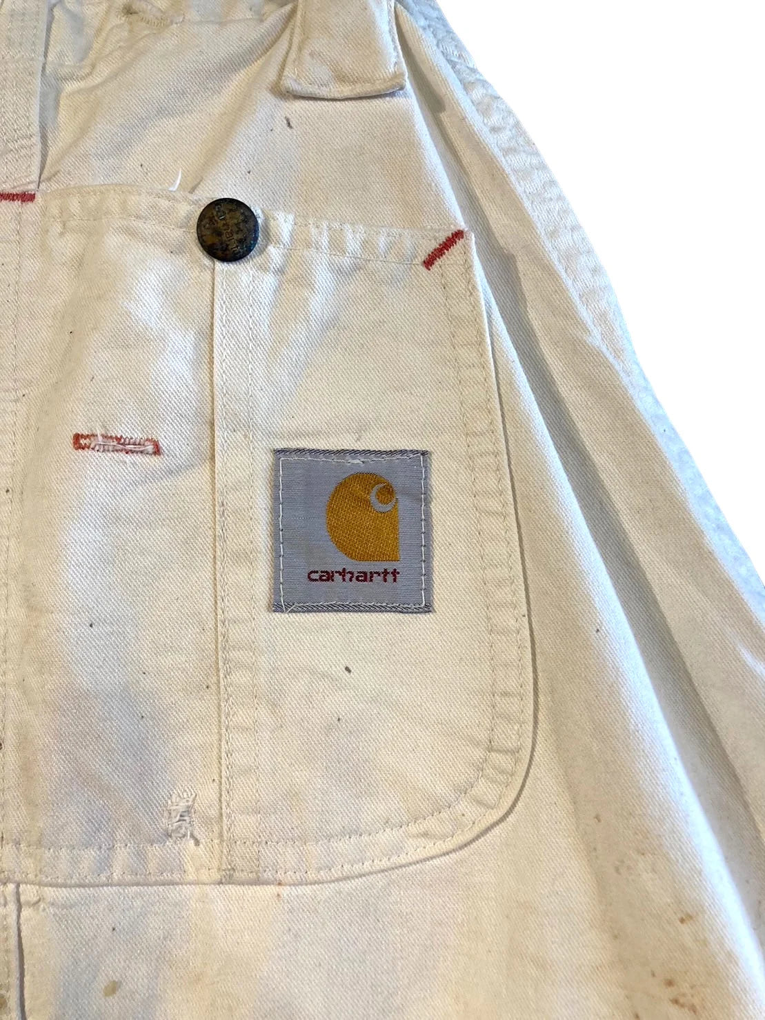 Carhartt カーハート オーバーオール エプロンポケット ホワイト ダック地 ダブルニー