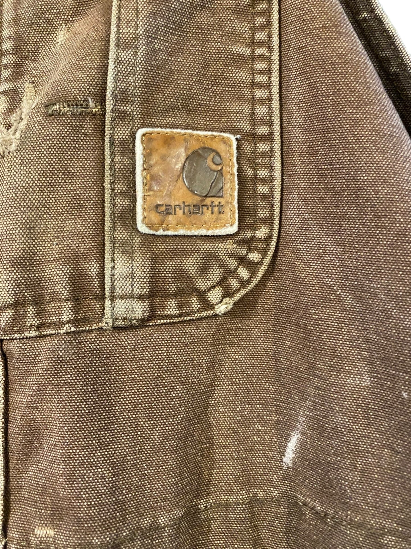 Carhartt カーハート オーバーオール ブラウン ダック地 ダブルニー 革タグ