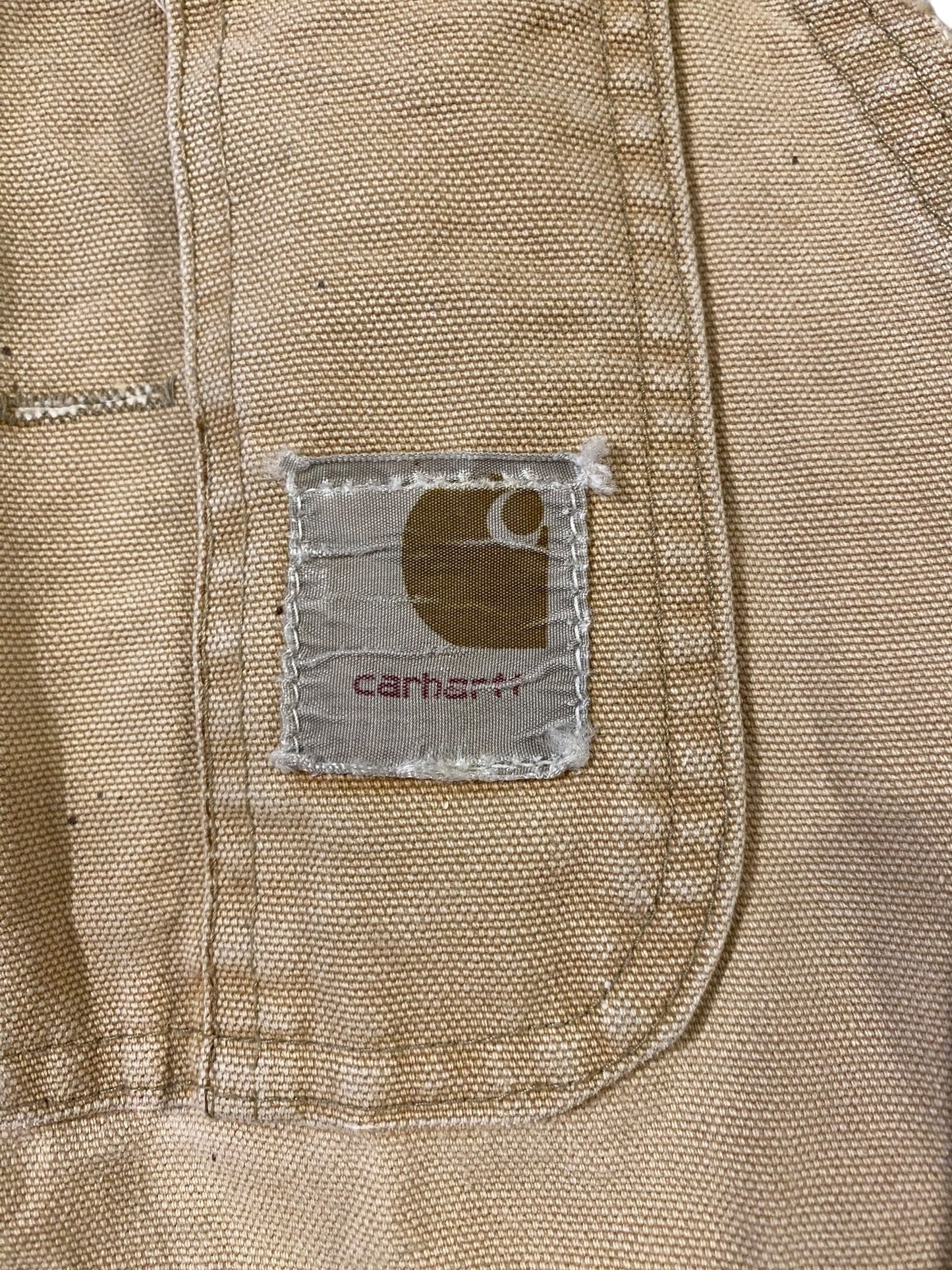 70s 70年代 Carhartt カーハート オーバーオール ベージュ ダック地 USA製 ダブルニー