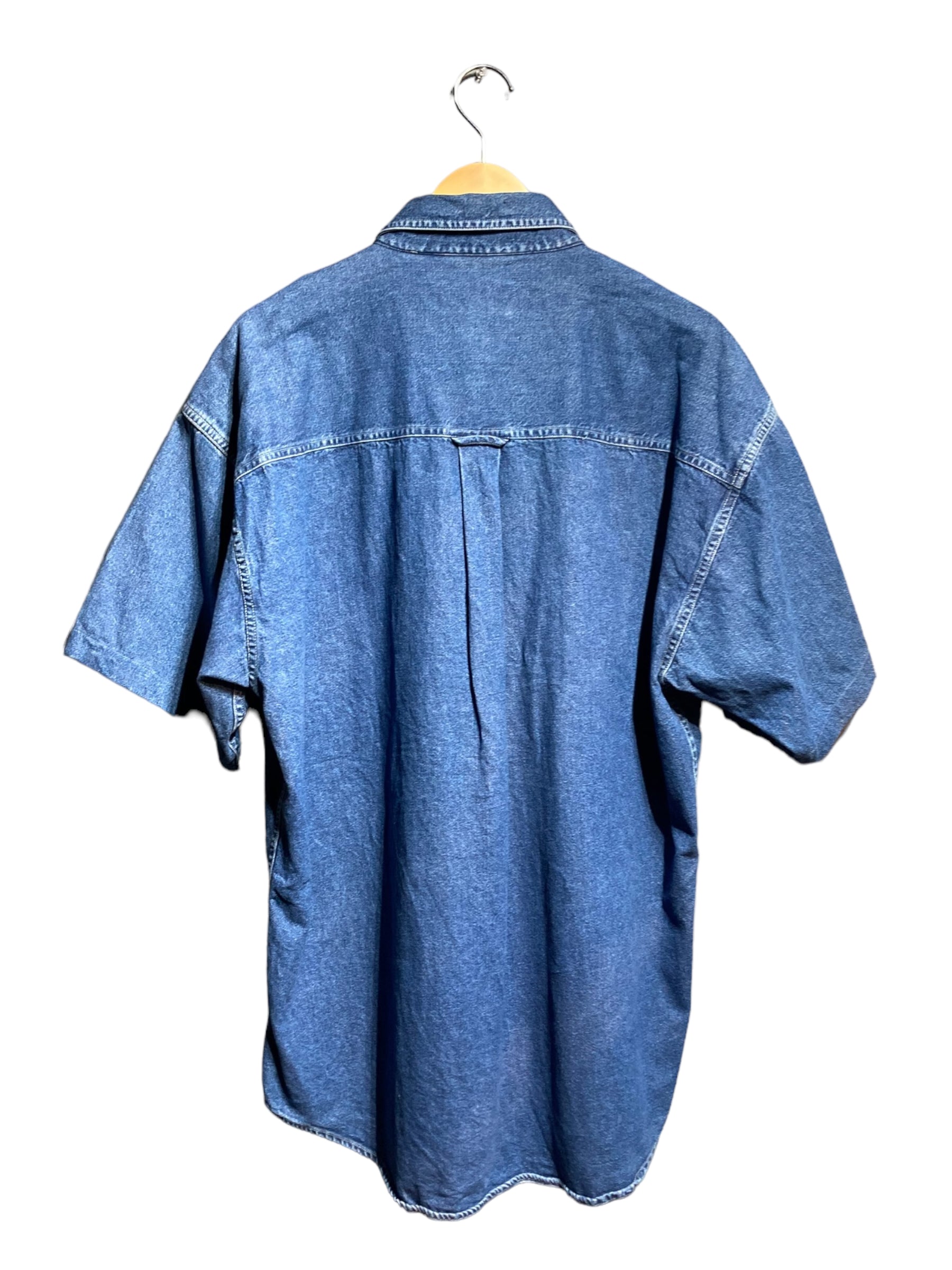 90s Chaps チャップス Ralph Lauren ラルフローレン 半袖シャツ デニムシャツ 柄シャツ