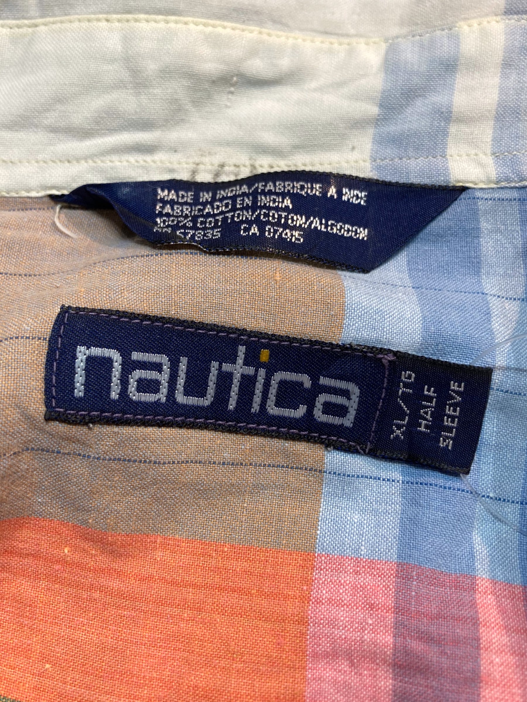 90s NAUTICA ノーティカ ノーチカ ストライプ 半袖シャツ 柄シャツ ...