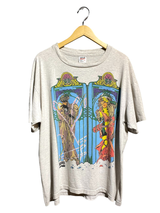 90s 90年代 MARVEL COMICS マーベルコミック GAMBIT ガンビット ROGUE ローグ 半袖 Tシャツ
