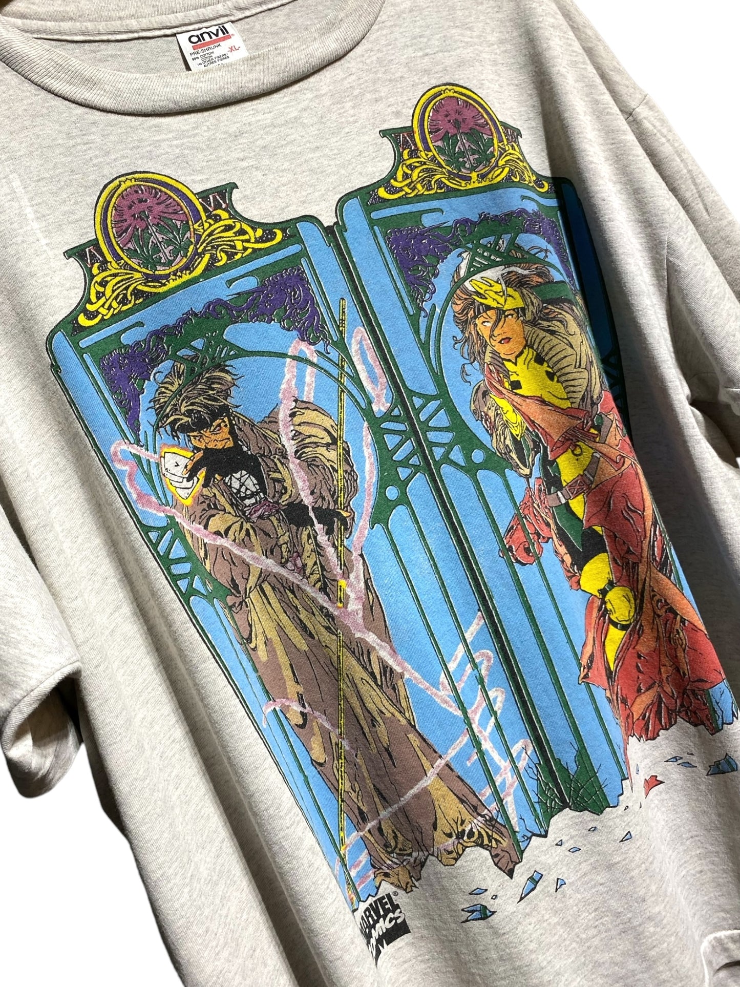 90s 90年代 MARVEL COMICS マーベルコミック GAMBIT ガンビット ROGUE ローグ 半袖 Tシャツ