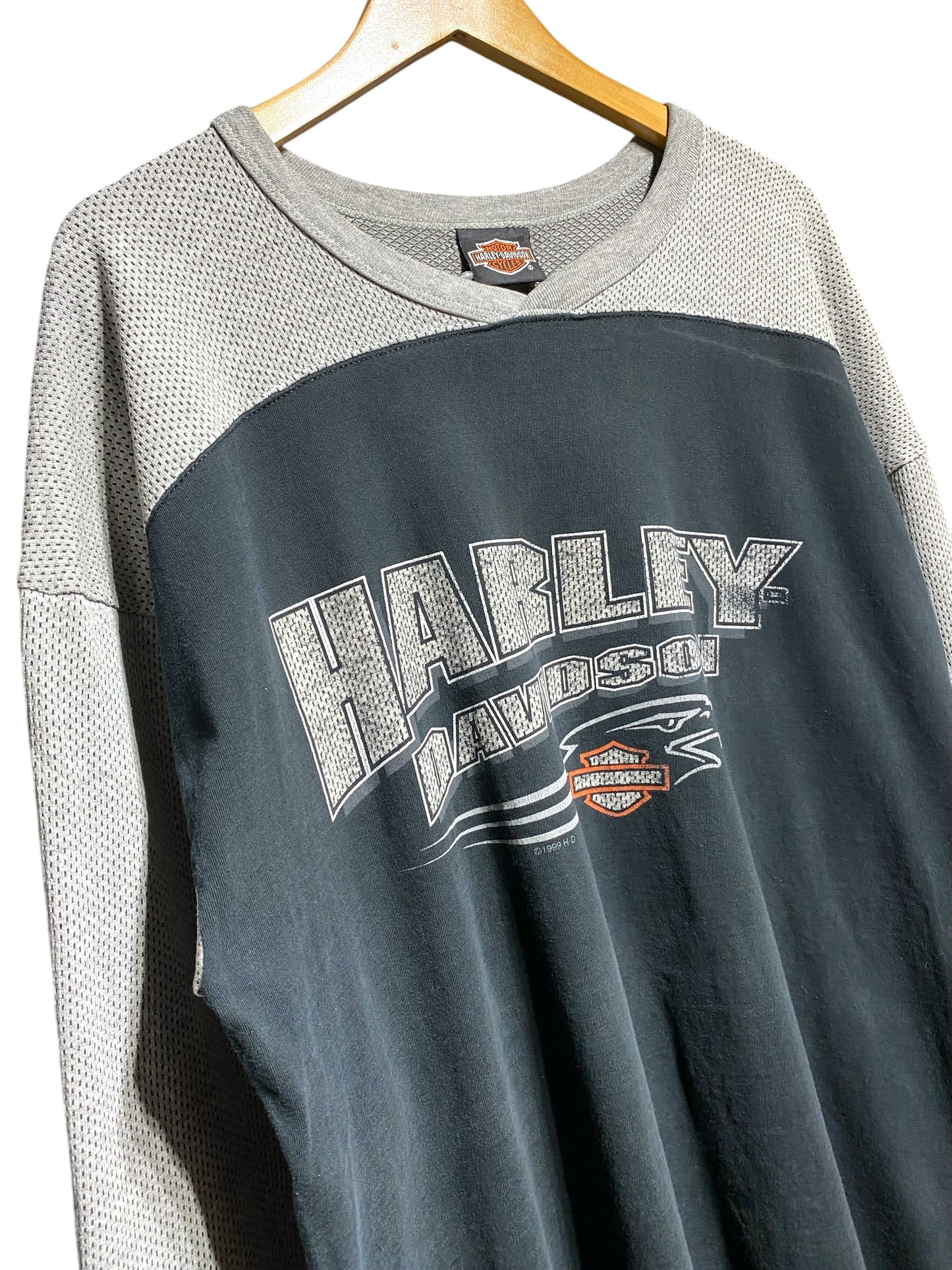 90s 90年代 HARLEY DAVIDSON ハーレーダビッドソン 長袖 Tシャツ ロンT 5分丈