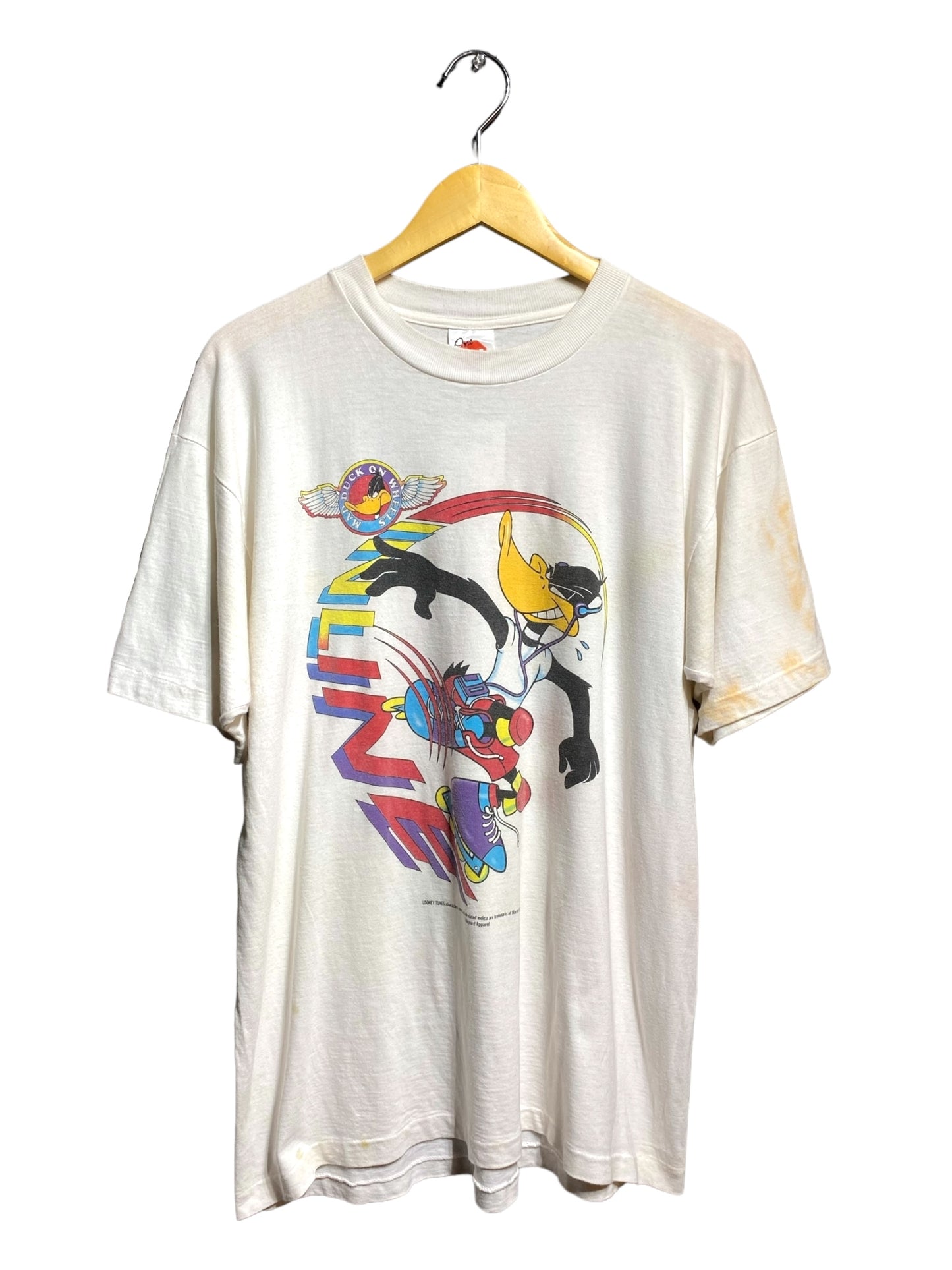 90s 90年代 LOONEY TUNES ルーニーテューンズ ダフィーダック キャラクター 半袖 Tシャツ