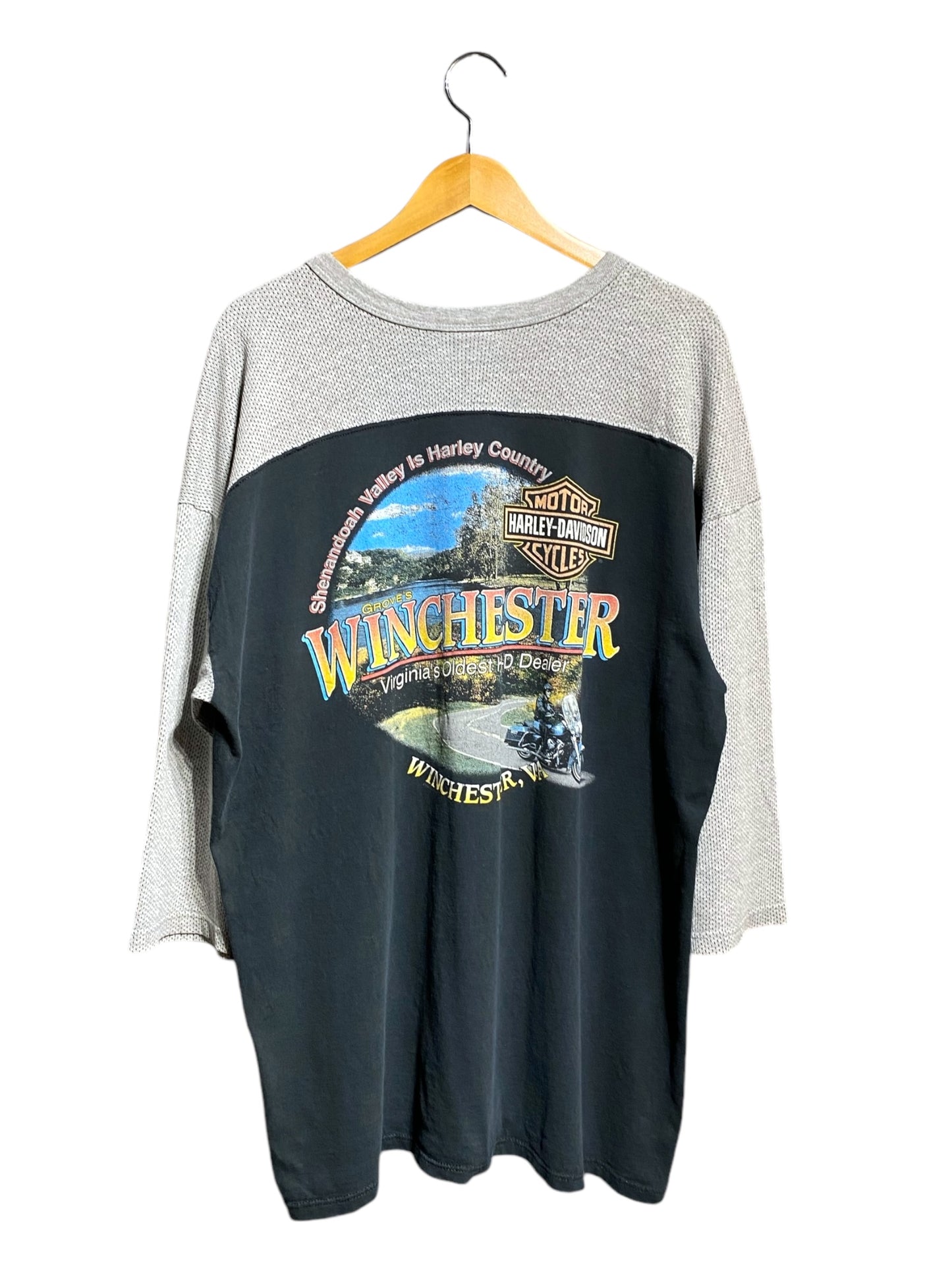 90s 90年代 HARLEY DAVIDSON ハーレーダビッドソン 長袖 Tシャツ ロンT 5分丈